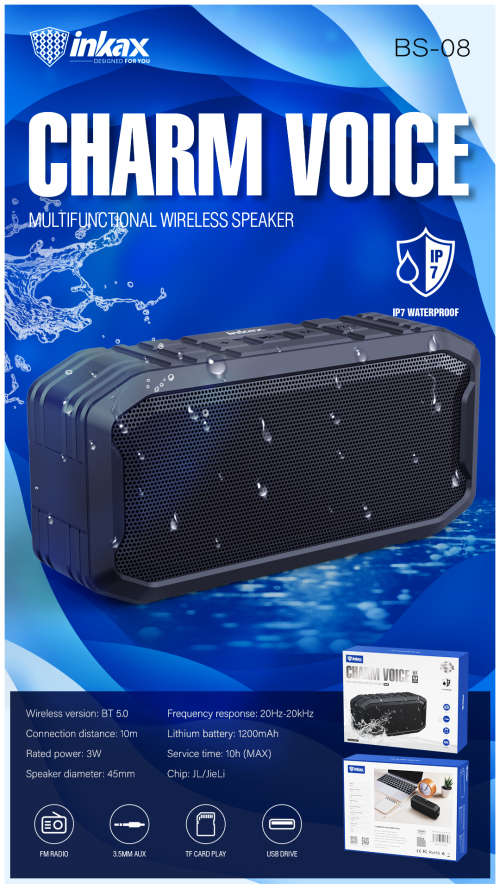 Other Portable Audio Visual Inkax BS 08 Bluetooth speaker